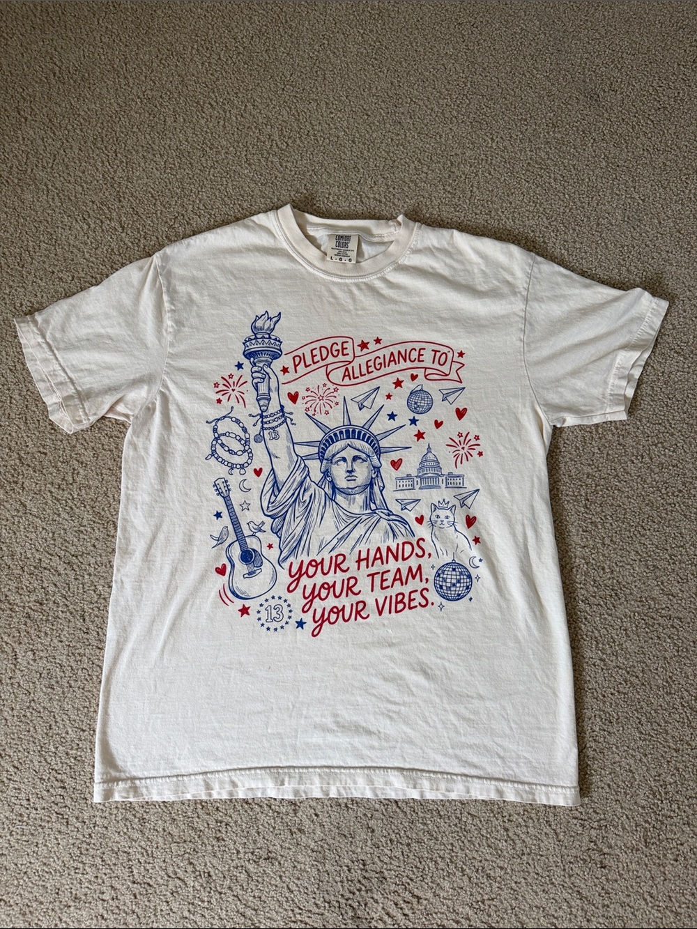 Comfort Colors cream colored Graphic Tee with Taylor Swift lyrics